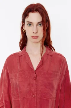 Mujer BIMBA Y LOLA Vestidos Y Monos<Vestido Largo Camisero Rojo