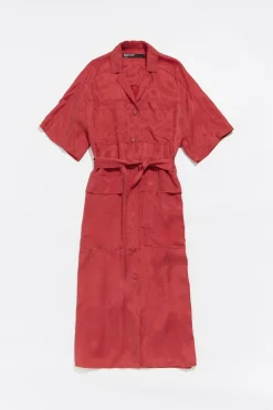 Mujer BIMBA Y LOLA Vestidos Y Monos<Vestido Largo Camisero Rojo