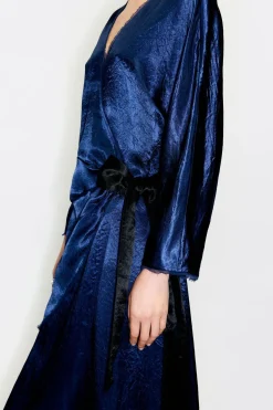 Mujer BIMBA Y LOLA Vestidos Y Monos<Vestido Largo Cruzado Azul Marino