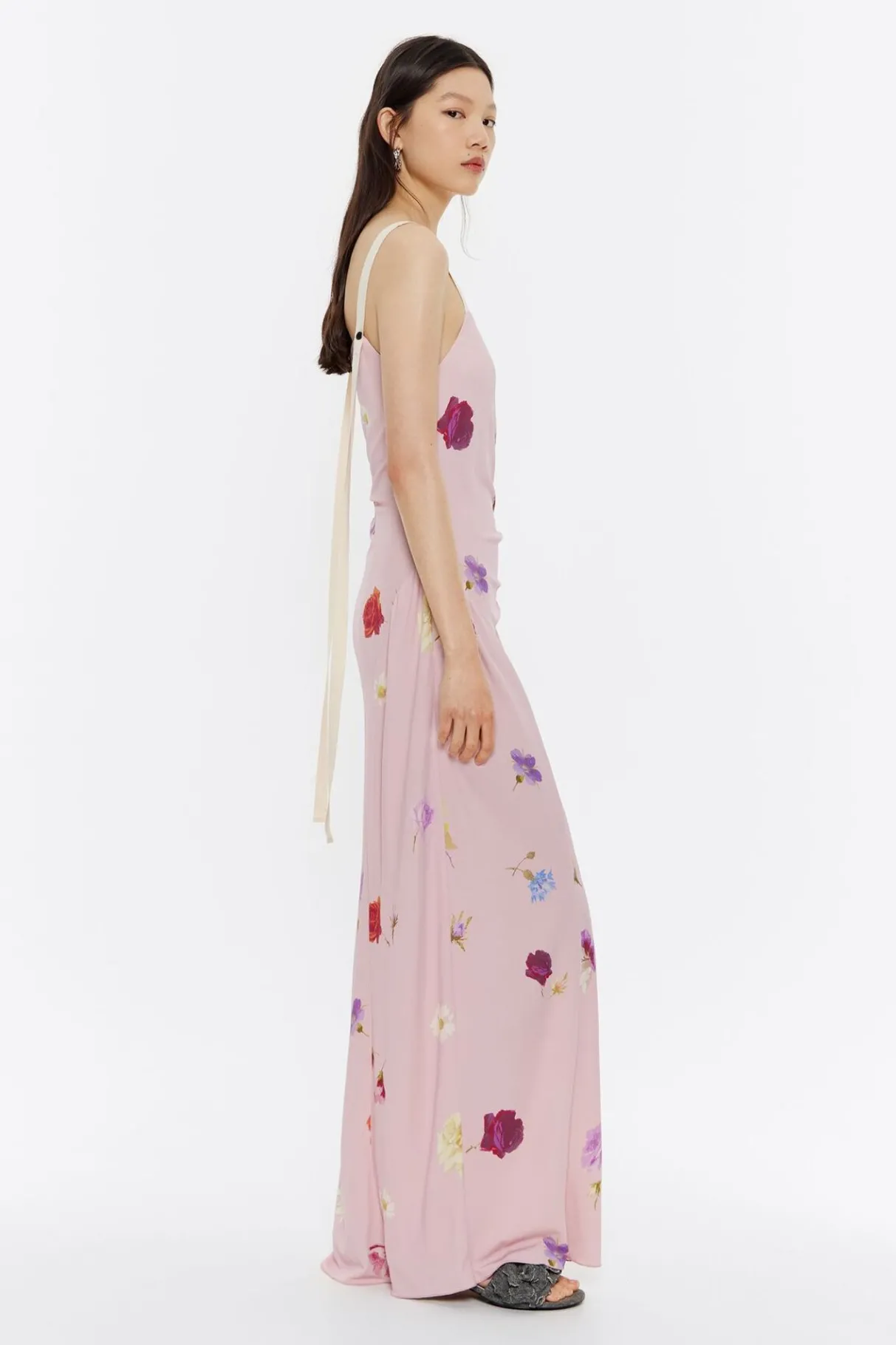 Mujer BIMBA Y LOLA Vestidos Y Monos<Vestido Largo Fluido Flowers Rosa