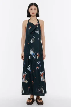 Mujer BIMBA Y LOLA Vestidos Y Monos<Vestido Linea A Waves Antracita