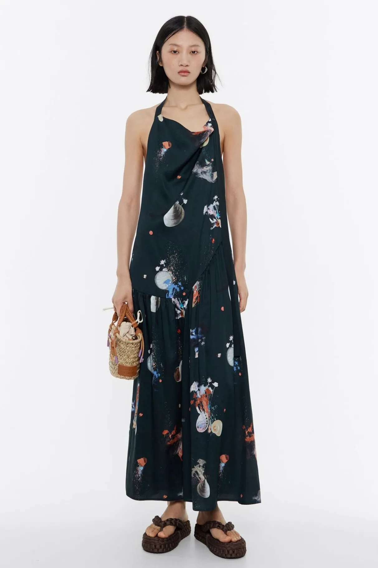 Mujer BIMBA Y LOLA Vestidos Y Monos<Vestido Linea A Waves Antracita