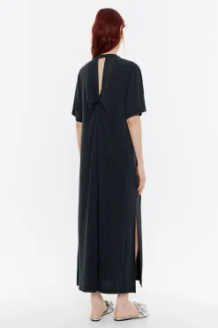 Mujer BIMBA Y LOLA Vestidos Y Monos<Vestido Midi Piedras Negro