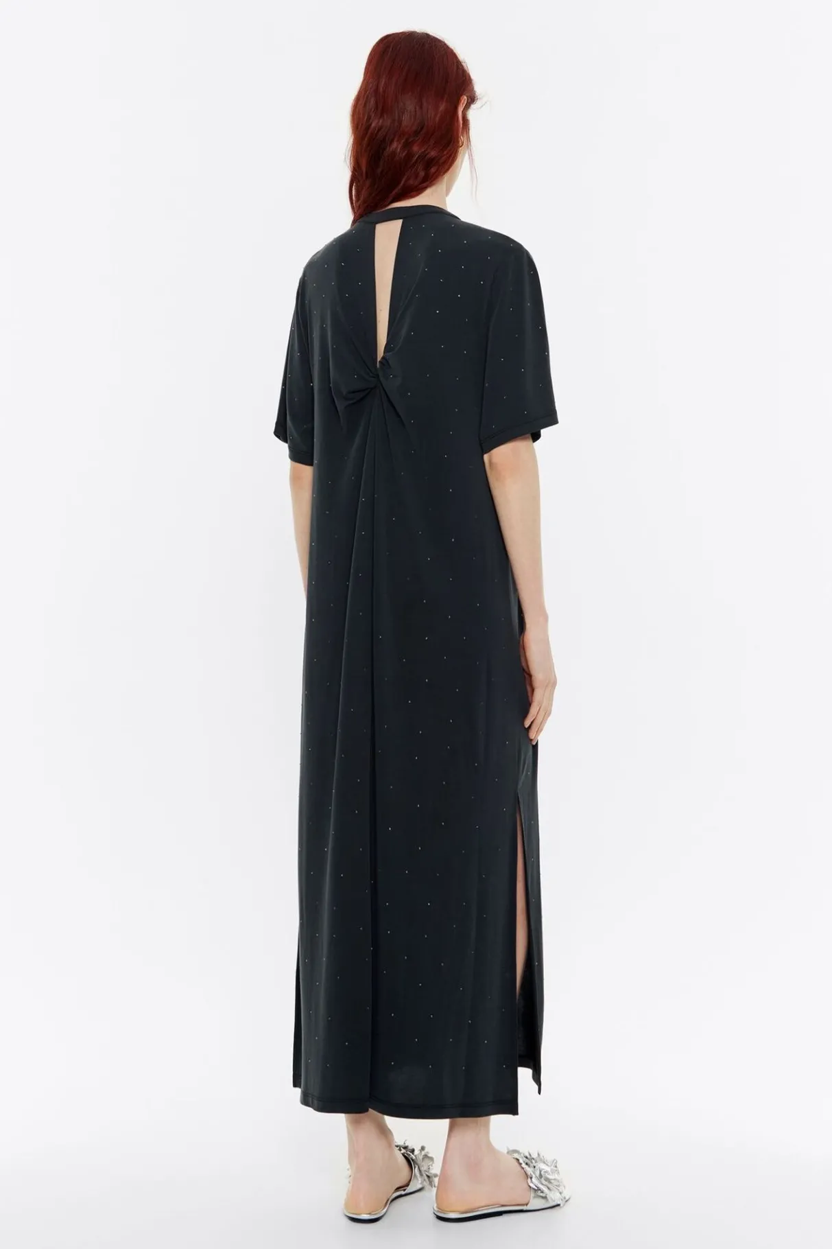 Mujer BIMBA Y LOLA Vestidos Y Monos<Vestido Midi Piedras Negro