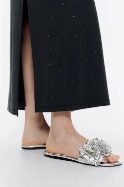 Mujer BIMBA Y LOLA Vestidos Y Monos<Vestido Midi Piedras Negro