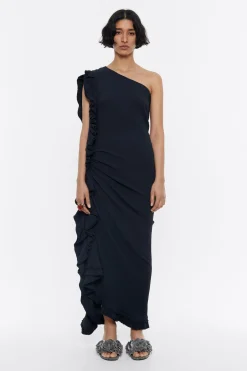 Mujer BIMBA Y LOLA Vestidos Y Monos<Vestido Midi Volantes Antracita