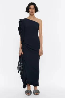 Mujer BIMBA Y LOLA Vestidos Y Monos<Vestido Midi Volantes Antracita