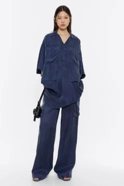 Mujer BIMBA Y LOLA Vestidos Y Monos<Vestido Oversize Fluido Azul Lavado