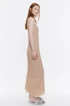 Mujer BIMBA Y LOLA Vestidos Y Monos<Vestido Punto Flecos Rosa Claro