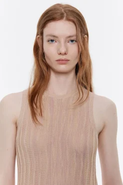 Mujer BIMBA Y LOLA Vestidos Y Monos<Vestido Punto Flecos Rosa Claro