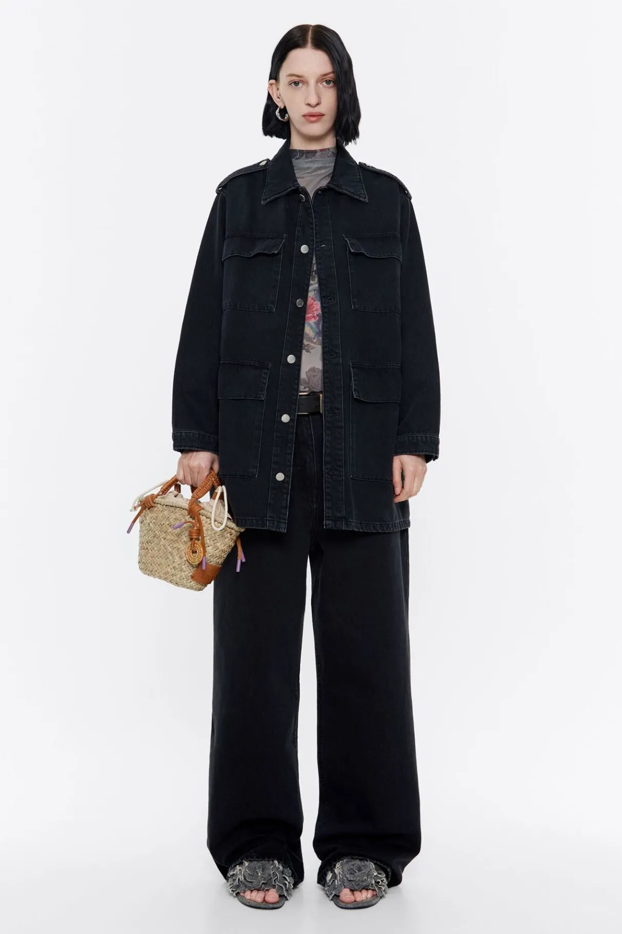 Mujer BIMBA Y LOLA Denim<Wide Leg - Vaquero Negro Lavado