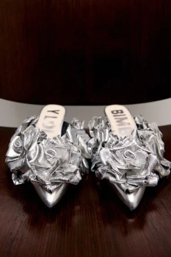 Mujer BIMBA Y LOLA Salones<Zapato Salon Flores Piel Plata