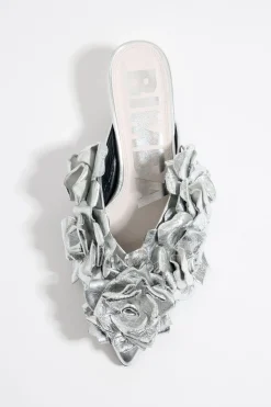 Mujer BIMBA Y LOLA Salones<Zapato Salon Flores Piel Plata