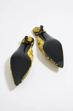 Mujer BIMBA Y LOLA Salones<Zapato Salon Piel Print Serpiente Amarillo